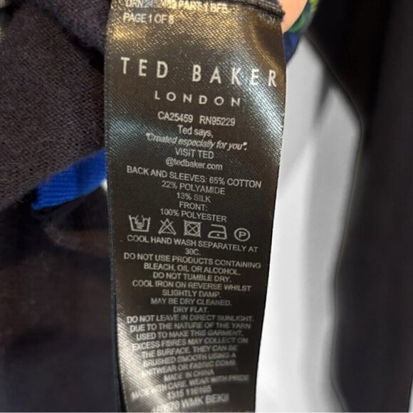 TED BAKER Bekii Stargaze Woven Front Sweater In Dark blue size 3 (US6-8) - Picture 5 of 15